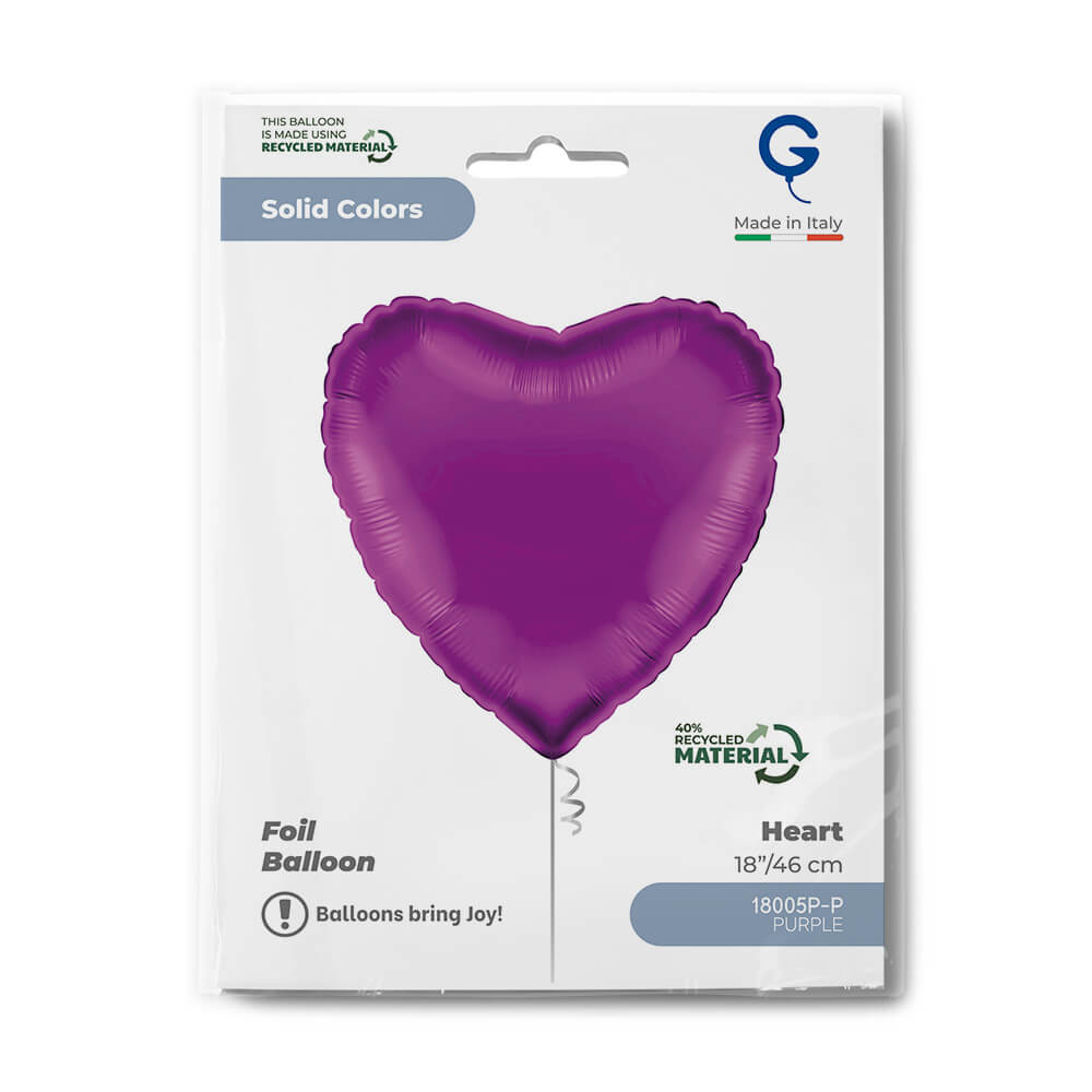 Heart 18inc Purple Single Pack