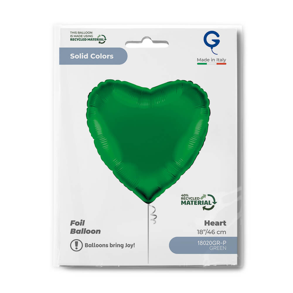 Heart 18inc Green Single Pack