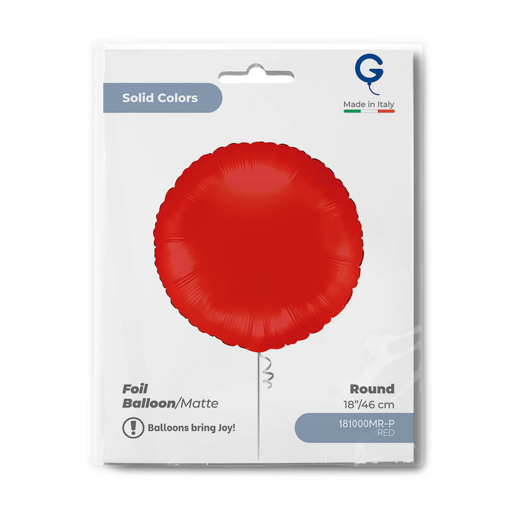 Round 18inc Matte Red Single Pack