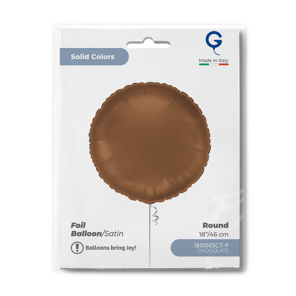Round 18inc Satin Chocolate Single Pack