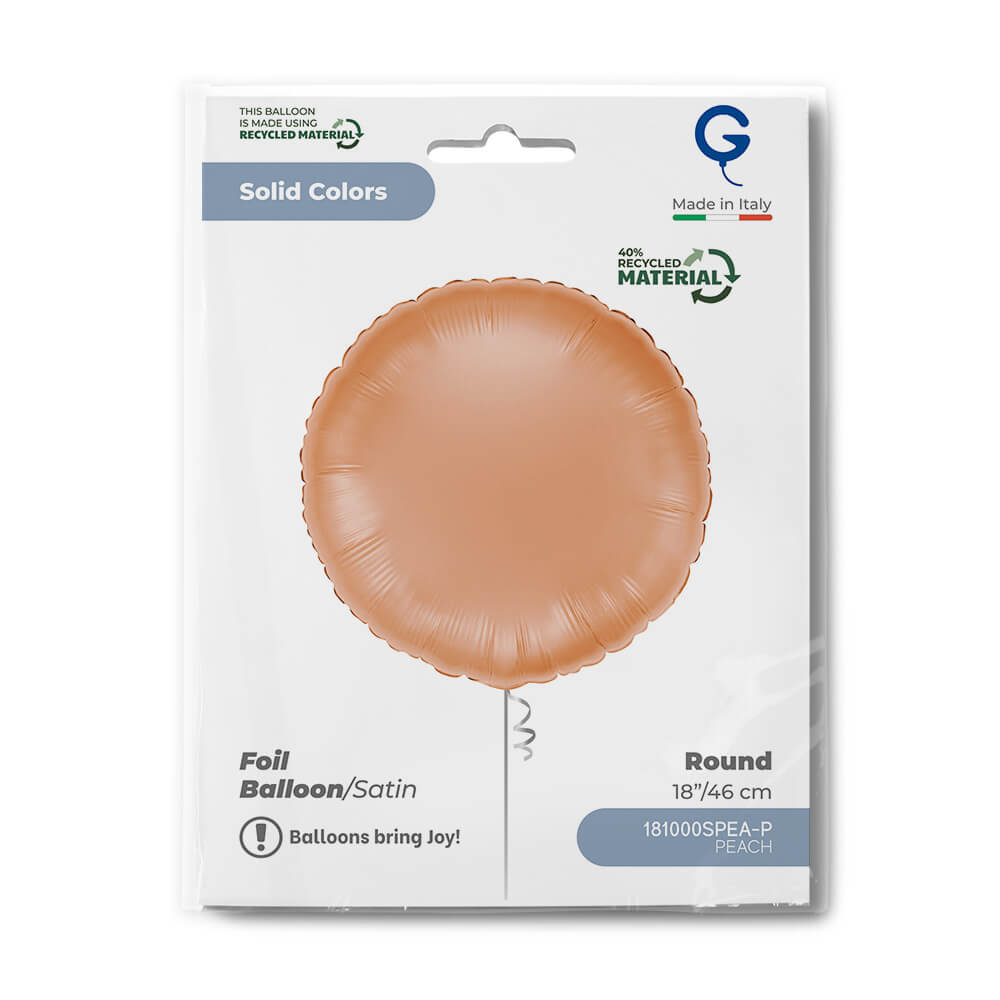 Round 18inc Satin Peach Single Pack