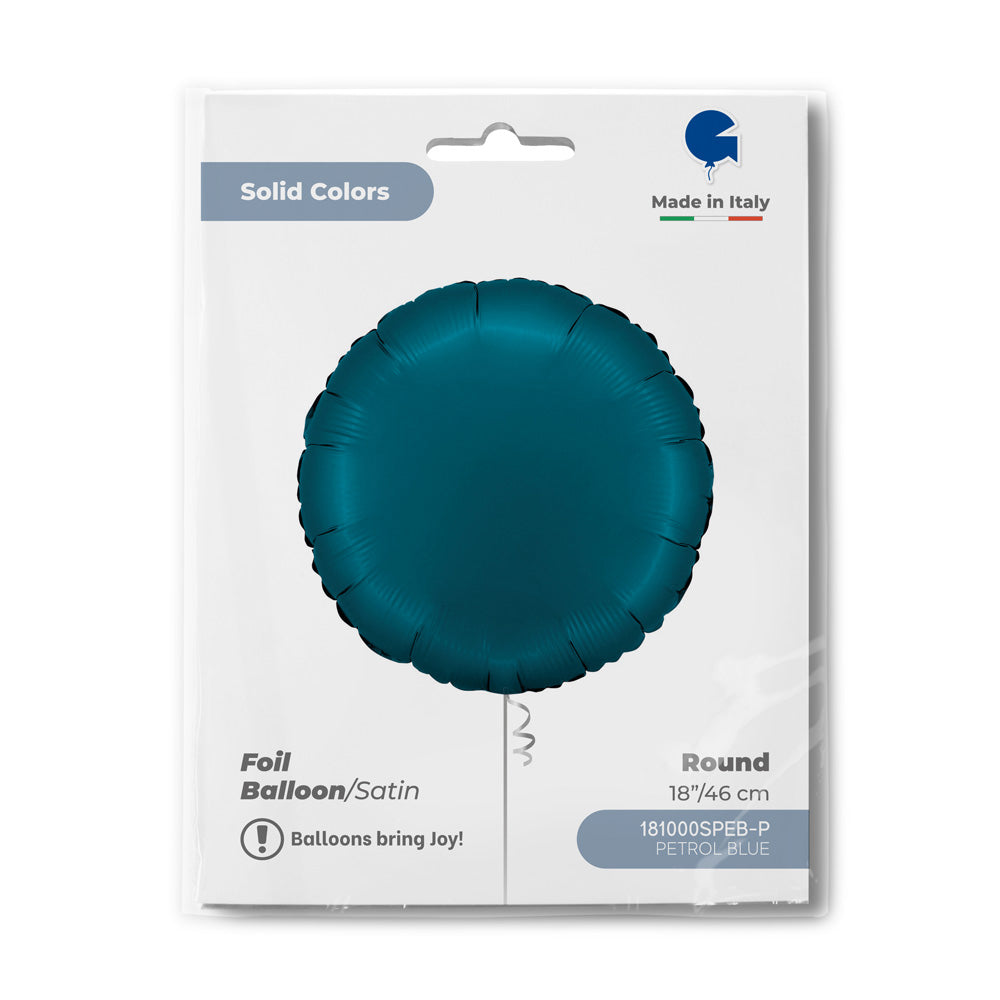 Round 18inc Satin Petrol Blue