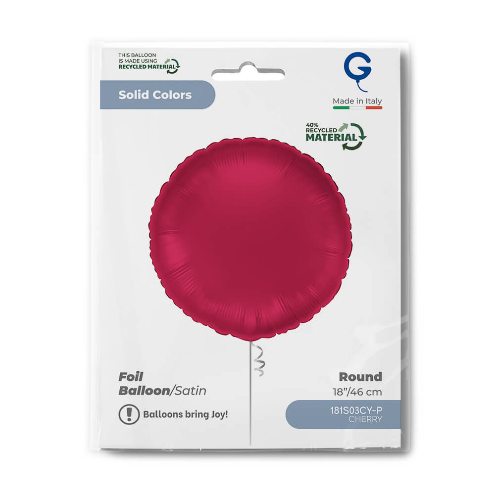 Round 18inc Satin Cherry - Single Pack