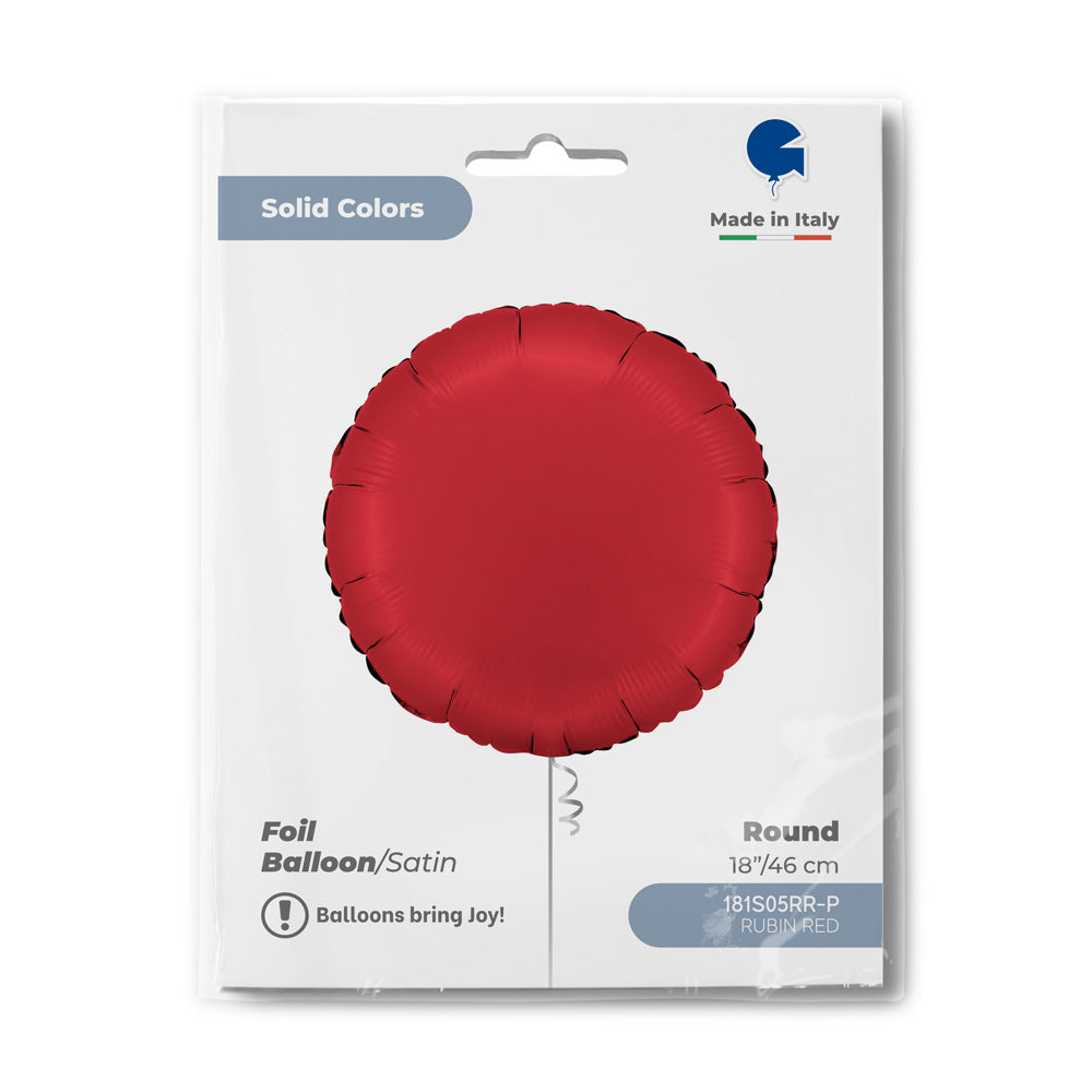 Round 18inc Satin Rubin Red