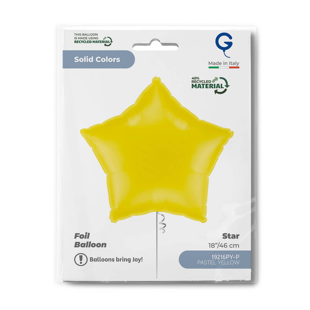 Star 18inc Pastel Yellow Single Pack