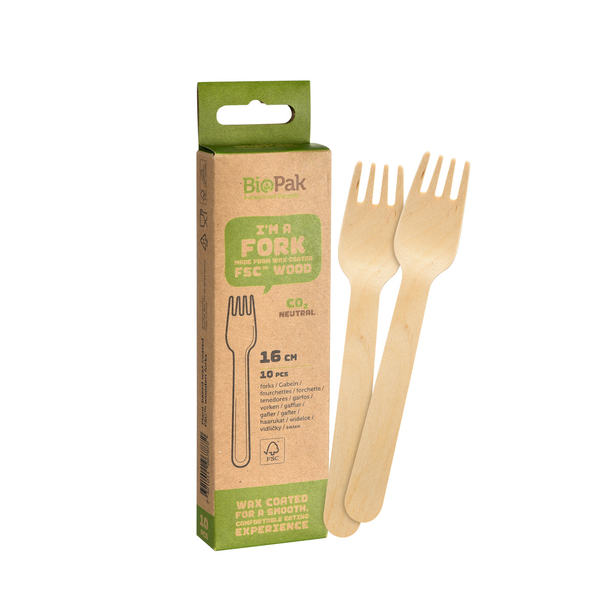 BioPak Petit Waxed Wooden Forks (Pack of 10)