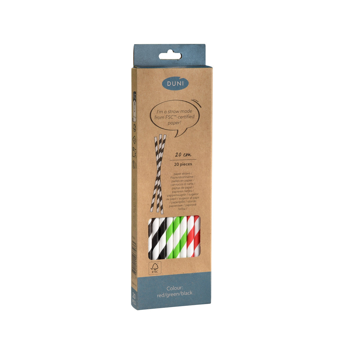 BioPak Coloured Paper Straws (Pack of 20)