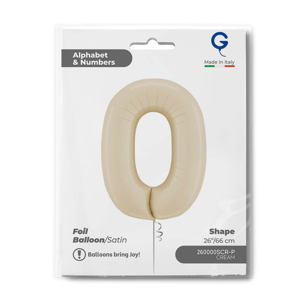 Number 0 Satin Cream 26inc Single pack