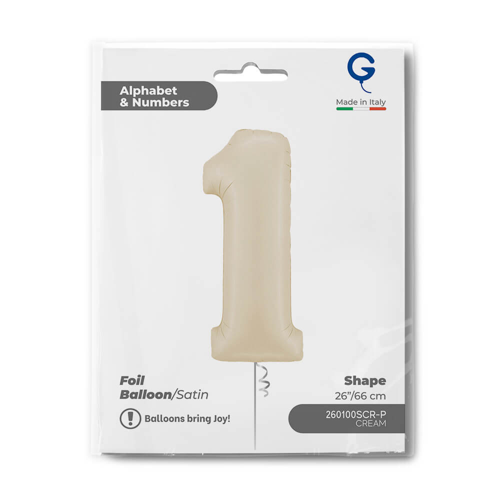 Number 1 Satin Cream 26inc Single Pack