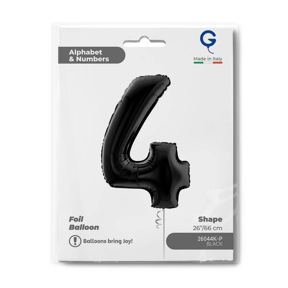 Number 4 Black 26" Single Pack