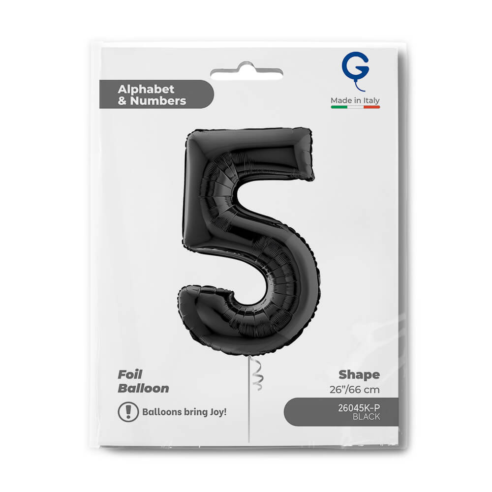 Number 5 Black 26" Single Pack