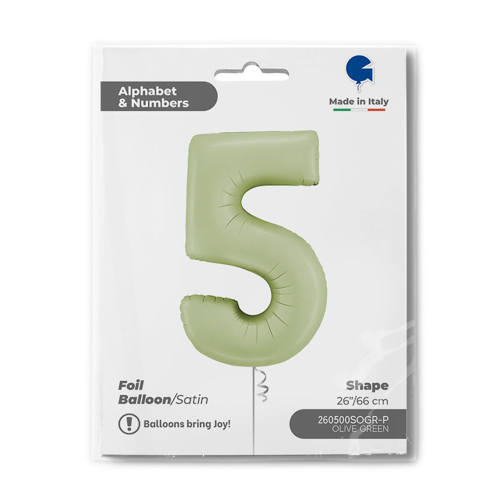 Number 5 Satin Olive Green 26inc