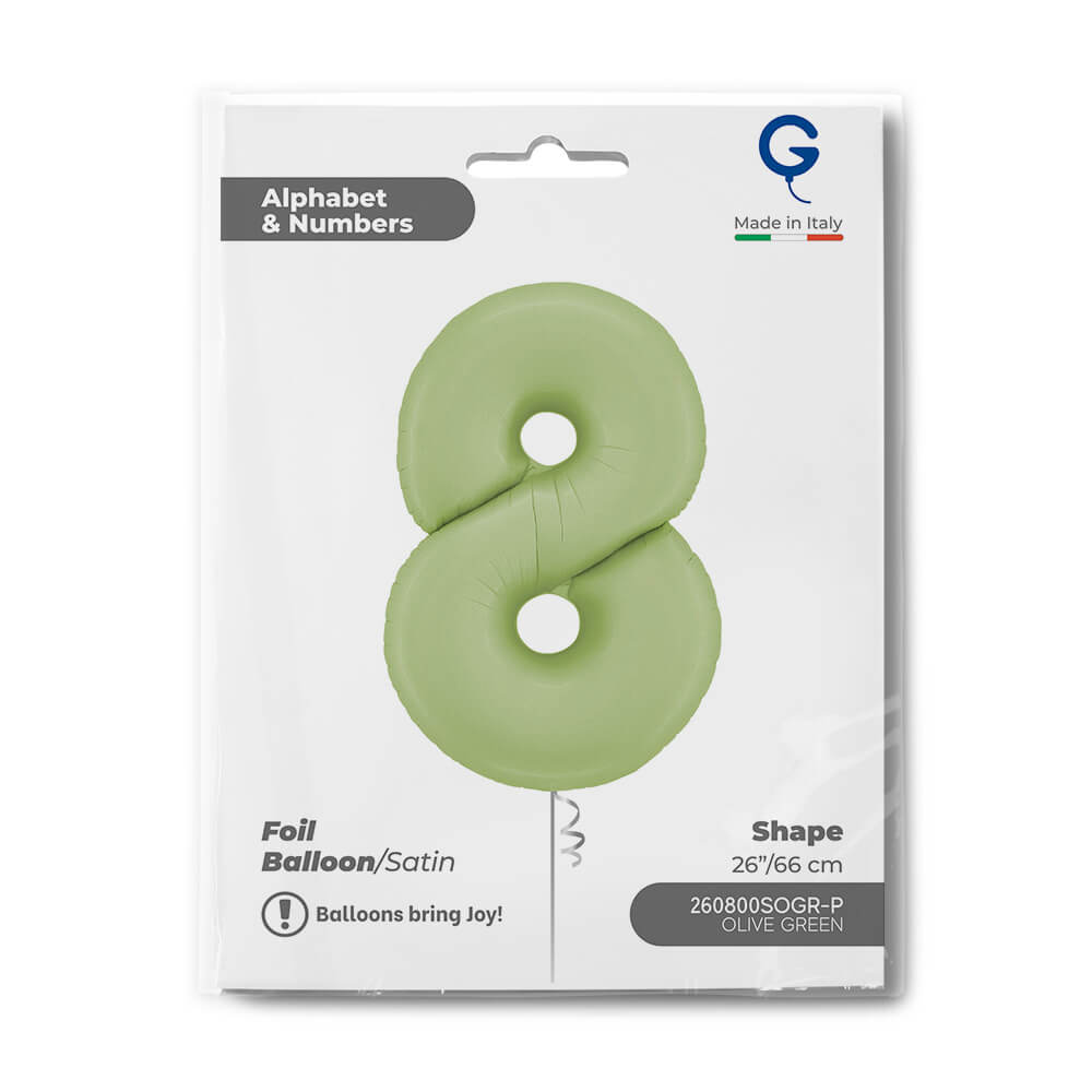 Number 8 Satin Olive Green 26incSingle Pack