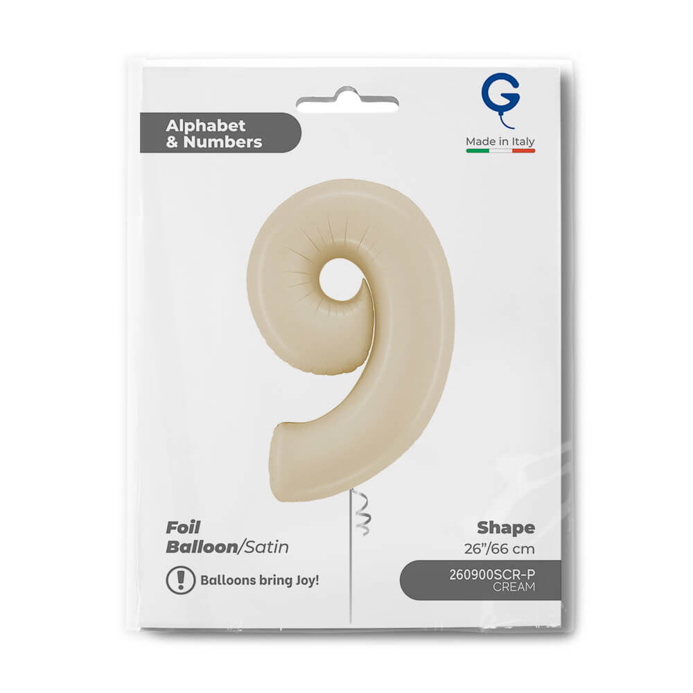 Number 9 Satin Cream 26inc Single pack