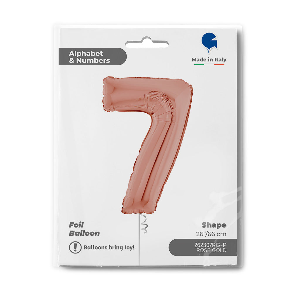 Number 7 Rose Gold 26inc