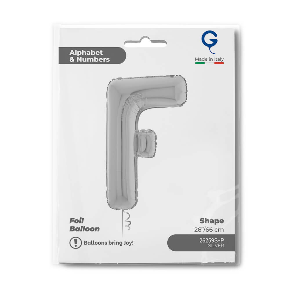 Letter F silver 26" Balloon