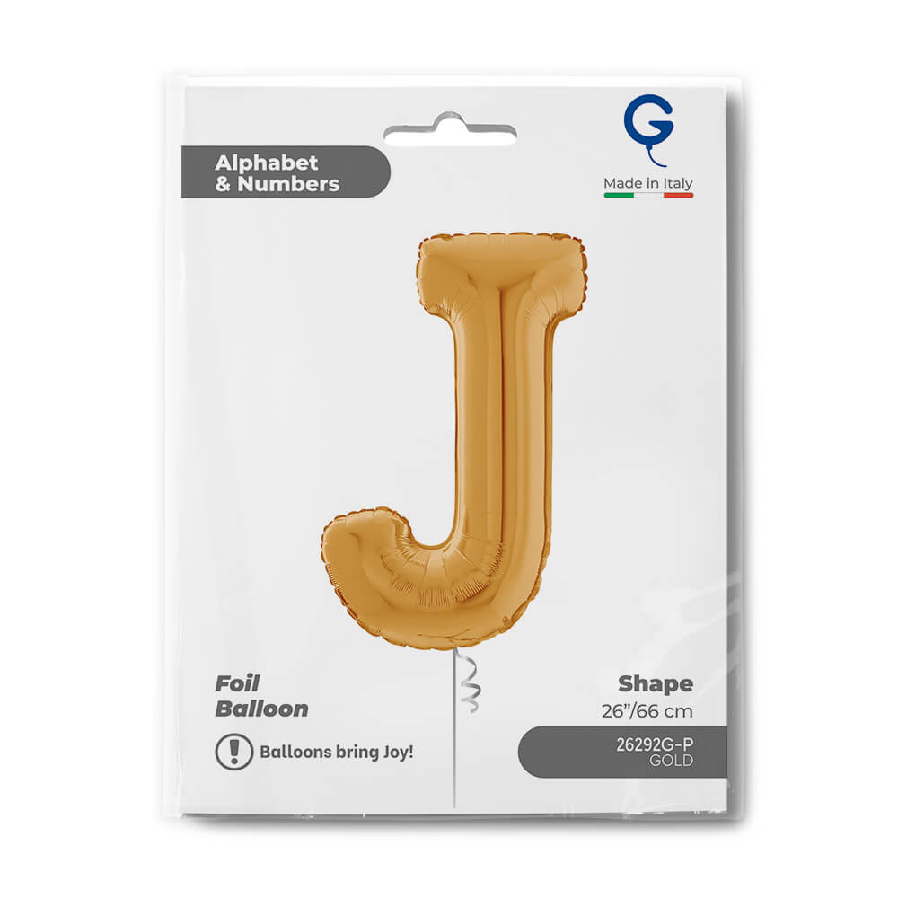 Letter J gold 26" Balloon