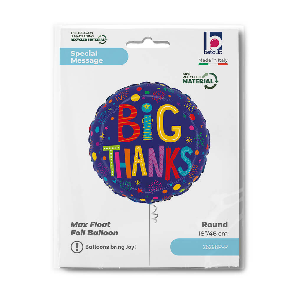 Big Thanks Blue Balloon