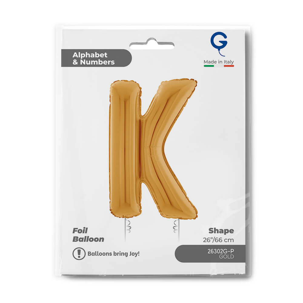 Letter K gold 26" Balloon