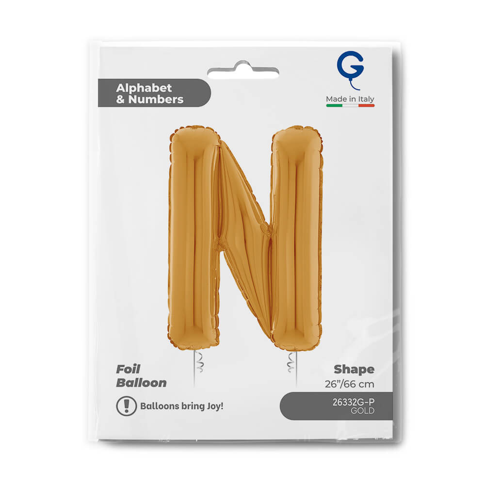 Letter N gold 26" Balloon