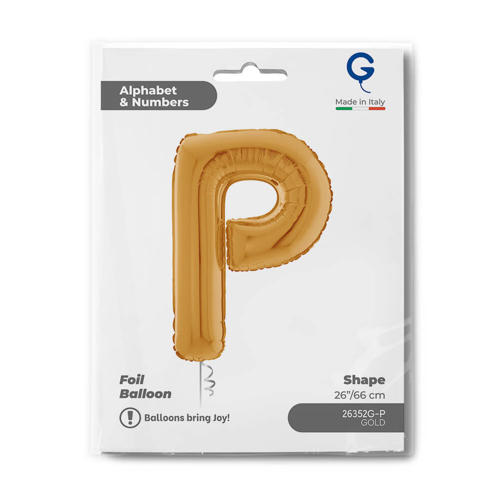 Letter P gold 26" Balloon