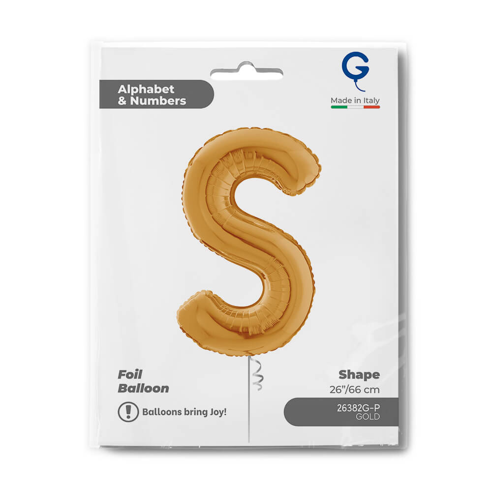 Letter S gold 26" Balloon