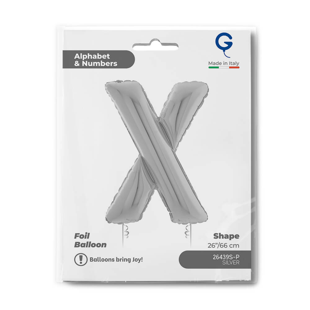 Letter X silver 26" Balloon