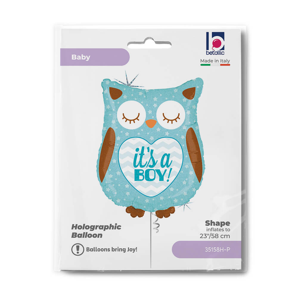 It's A Boy Baby Owl Balloon