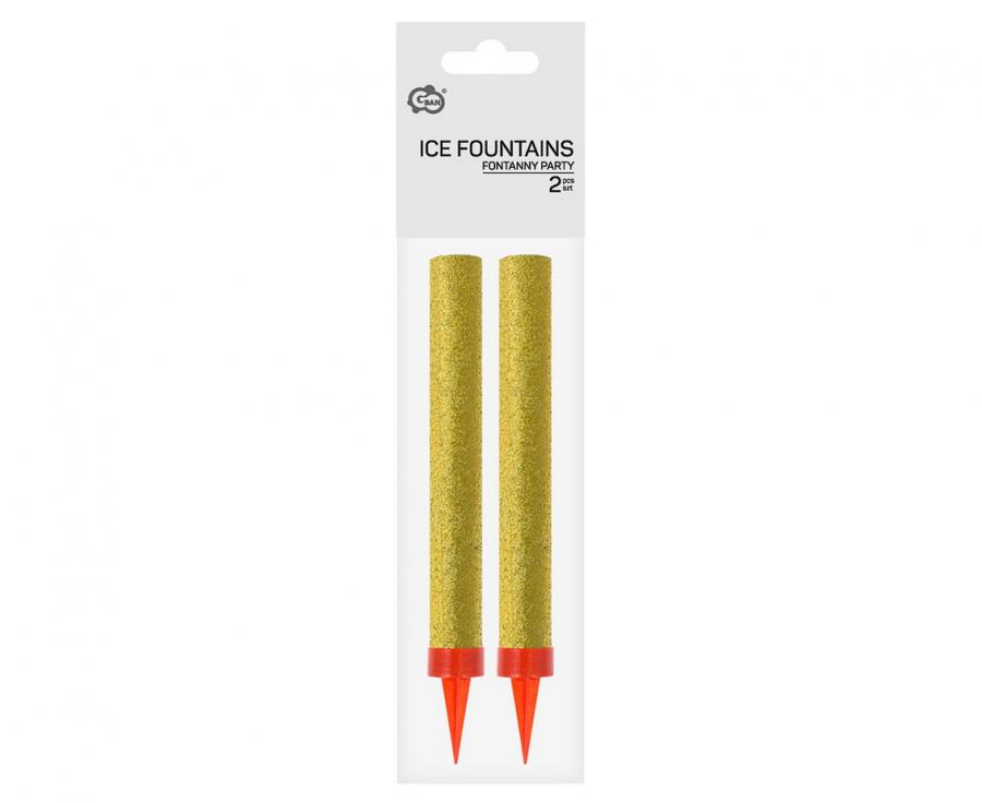 Party Fountains 12 cm/ 2 Pack, gold gloss