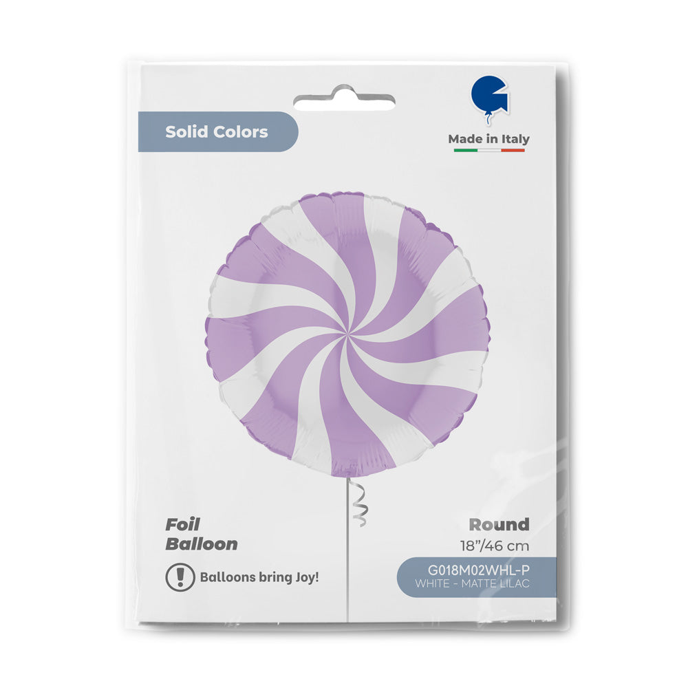 Round 18inc Swirly White-Matte Lilac