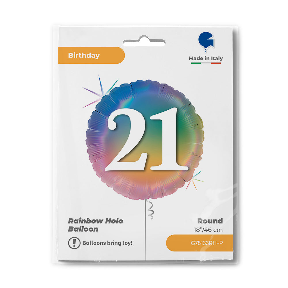 R18 Happy 21 Colourful Rainbow
