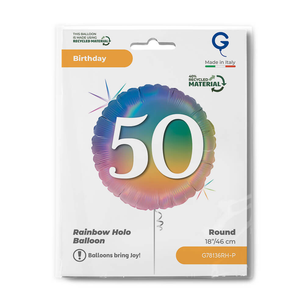 Happy 50 Colourful Rainbow Single Pack