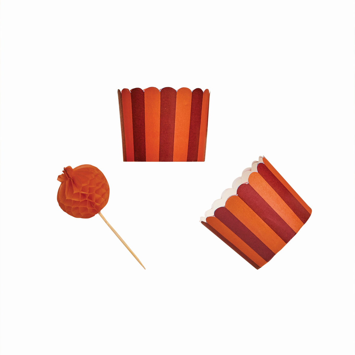 Pumpkin Honeycomb Food Picks & Food Cup Set - Pack of 10