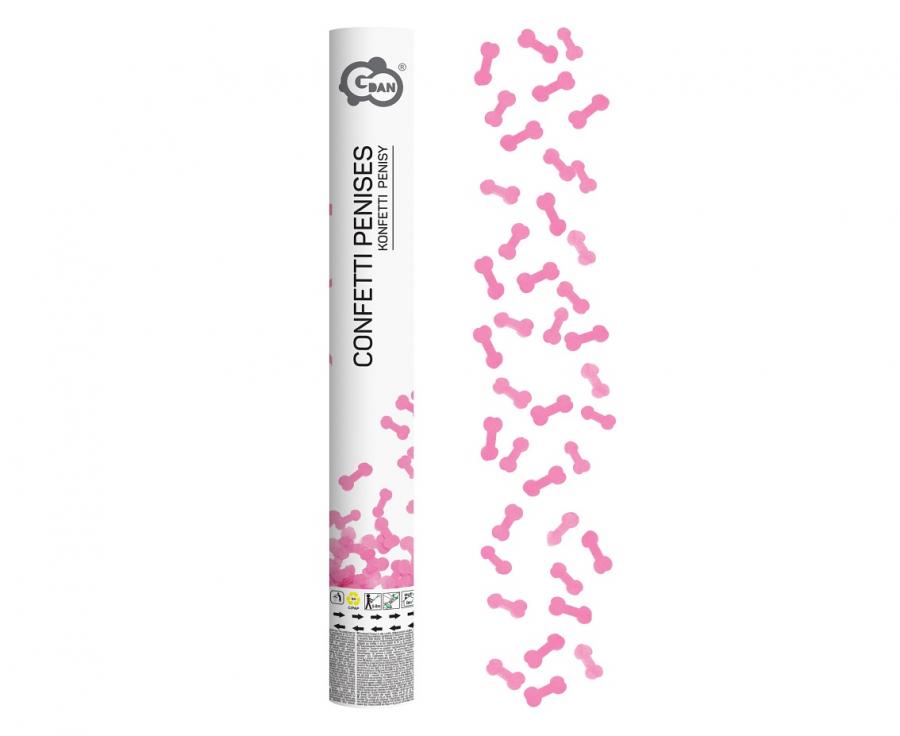 Paper pneumatic confetti pink penises 18+ ( 40 cm)