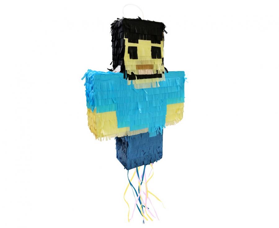 Mr. Pixel piñata, size 40 × 7.5 × 28 cm