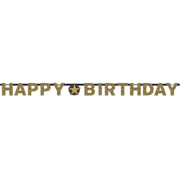 Sparkling Gold Happy Birthday Letter Banner 213 x 16.2 cm