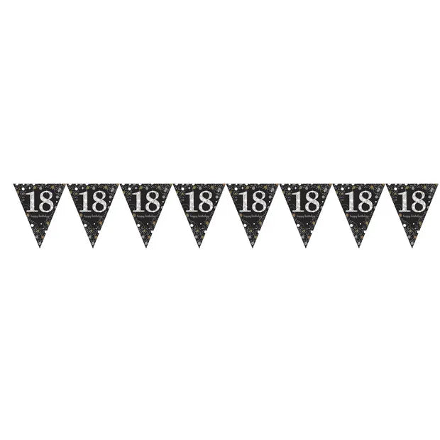 Sparkling Gold 18th Birthday Pennant Banner 396 x 21.5 cm
