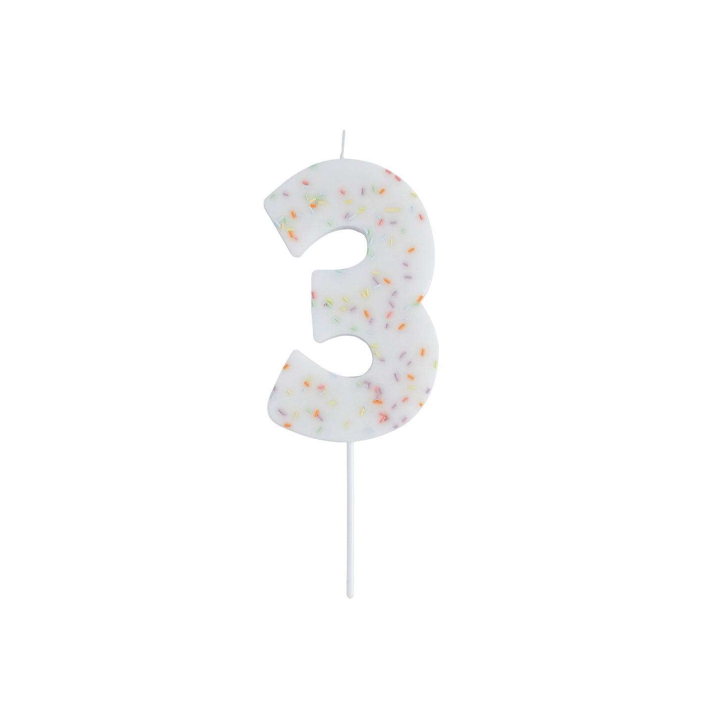 Giant Sprinkle Number '3' Candle