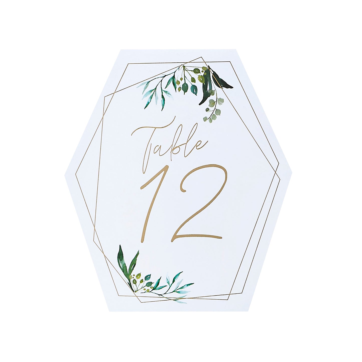 Geometric Greenery Table Numbers - Pack of 12