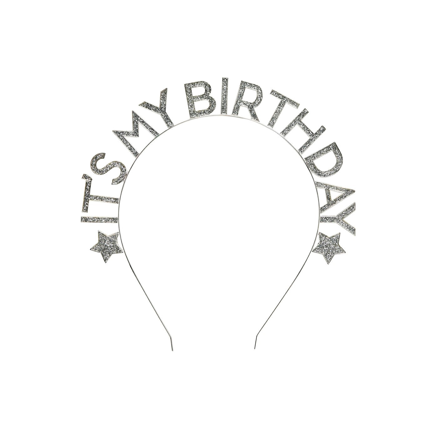 Silver 'Happy Birthday' Glitter Metal Headband