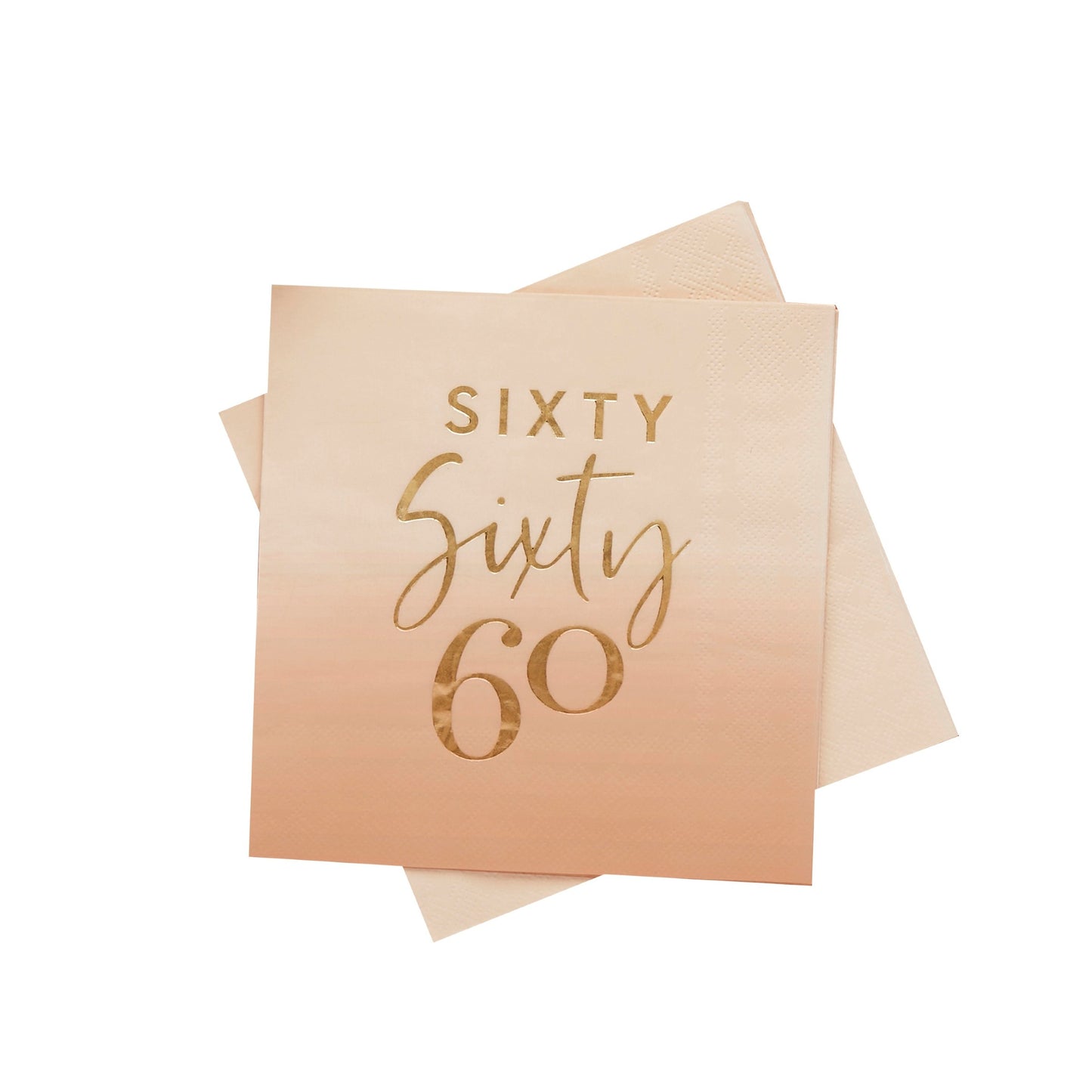 Gold Foiled 'Sixty' Paper Napkins - Pack of 16