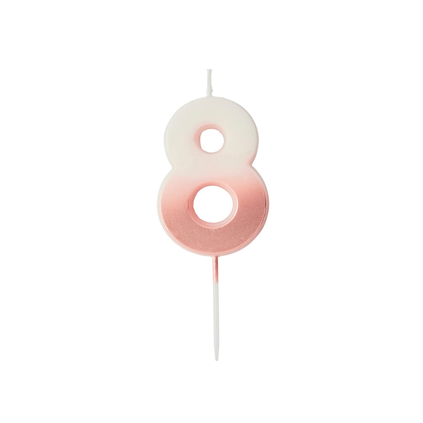 Rose Gold Ombre Number '8' Candle