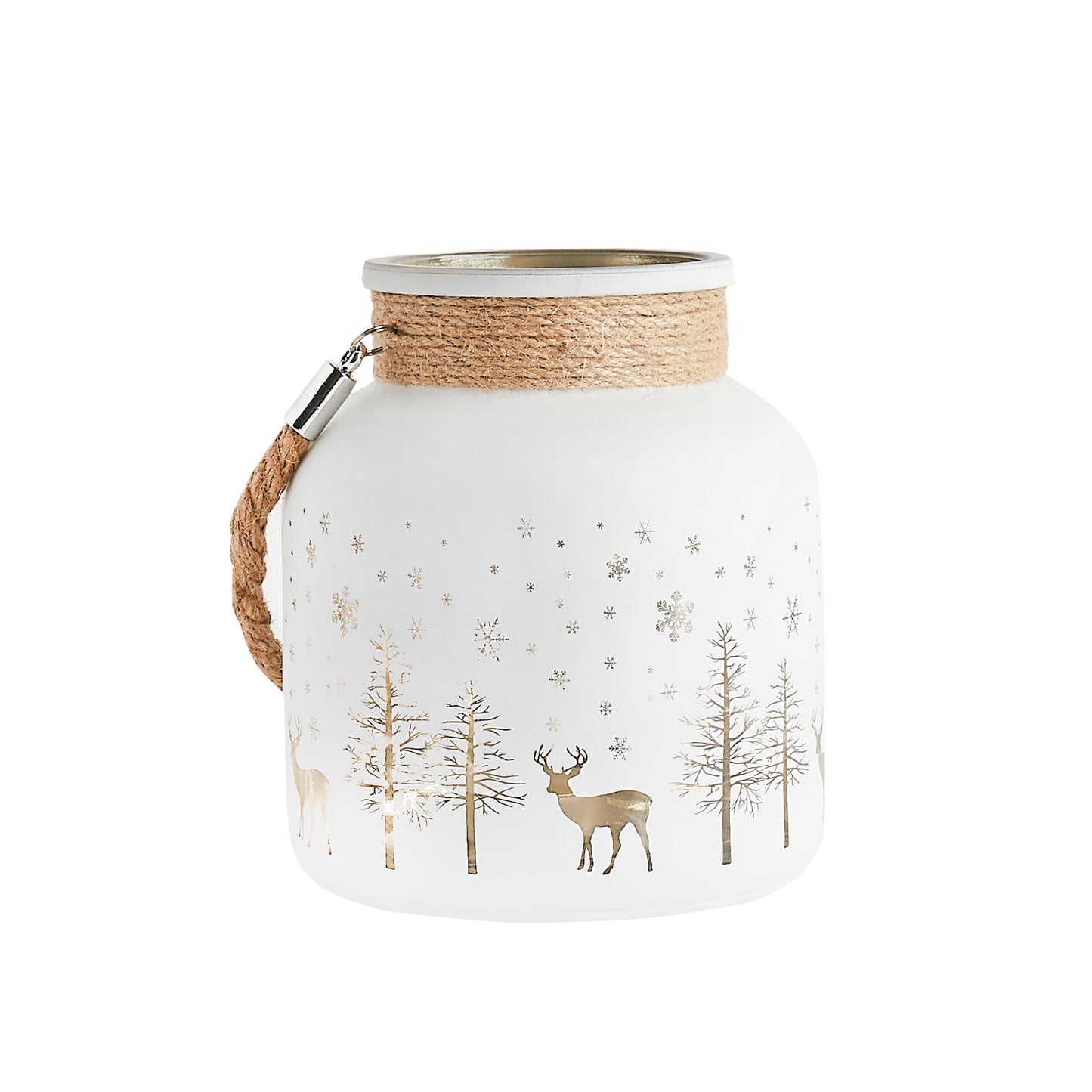 Large Christmas Candle Holder with Rope