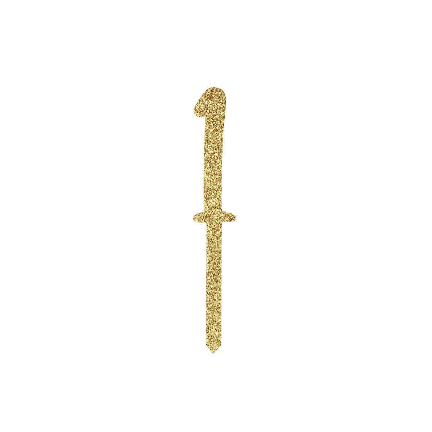 Gold Number '1' Glitter Acrylic Cake Topper