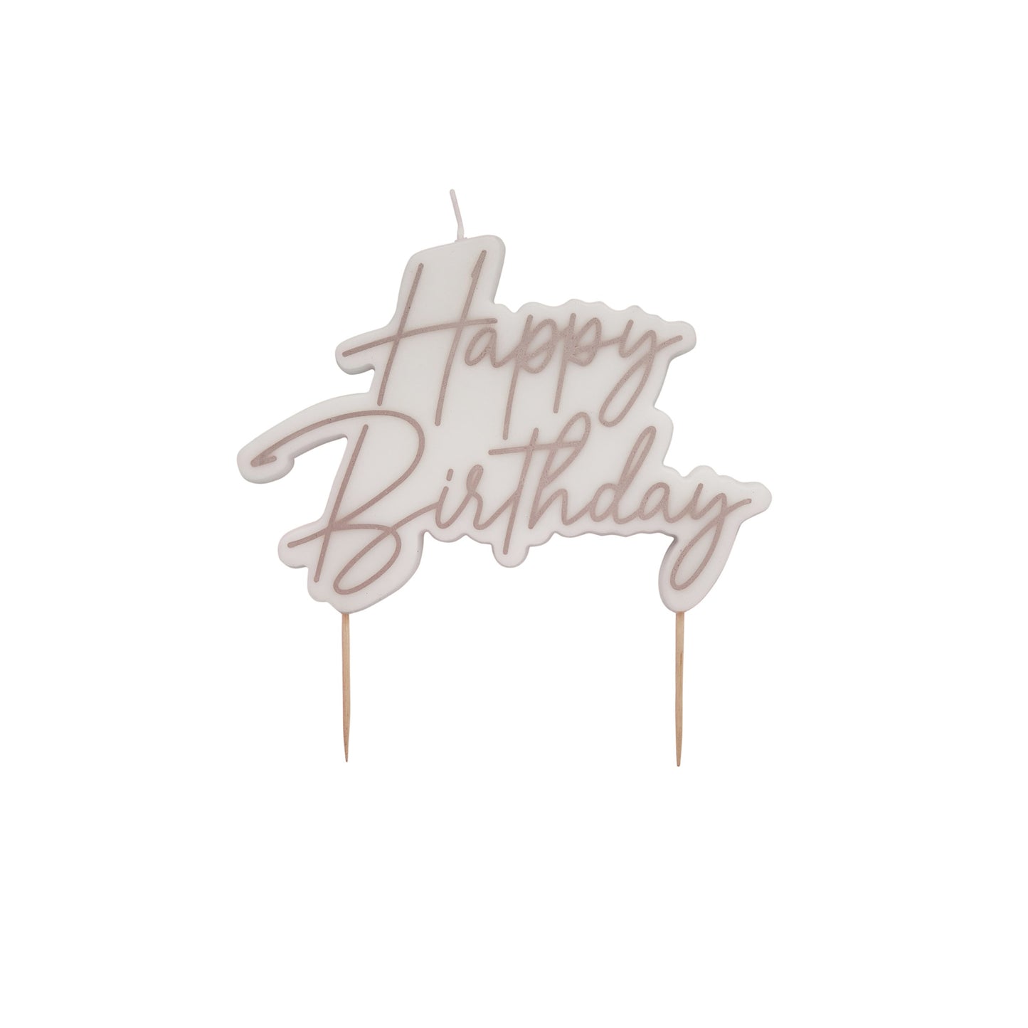 Rose Gold Happy Birthday Candle