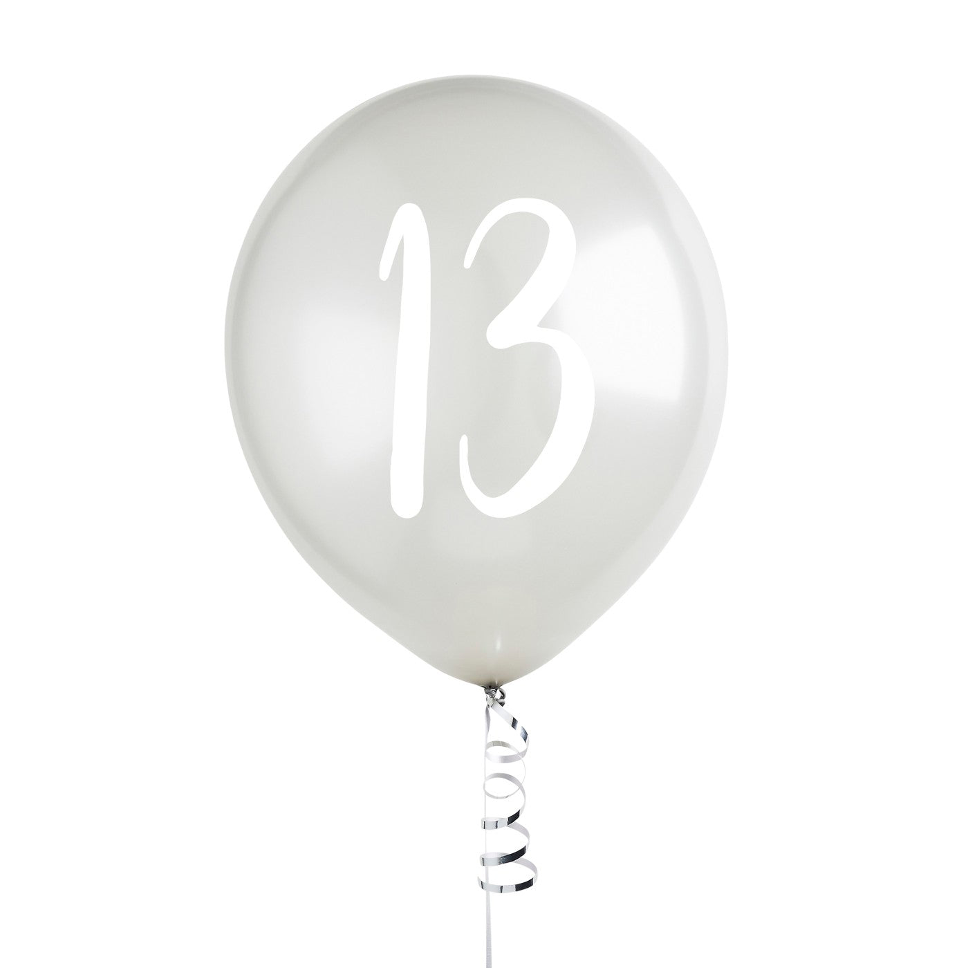 Silver Number '13' Latex 12'' Balloons - Pack of 5