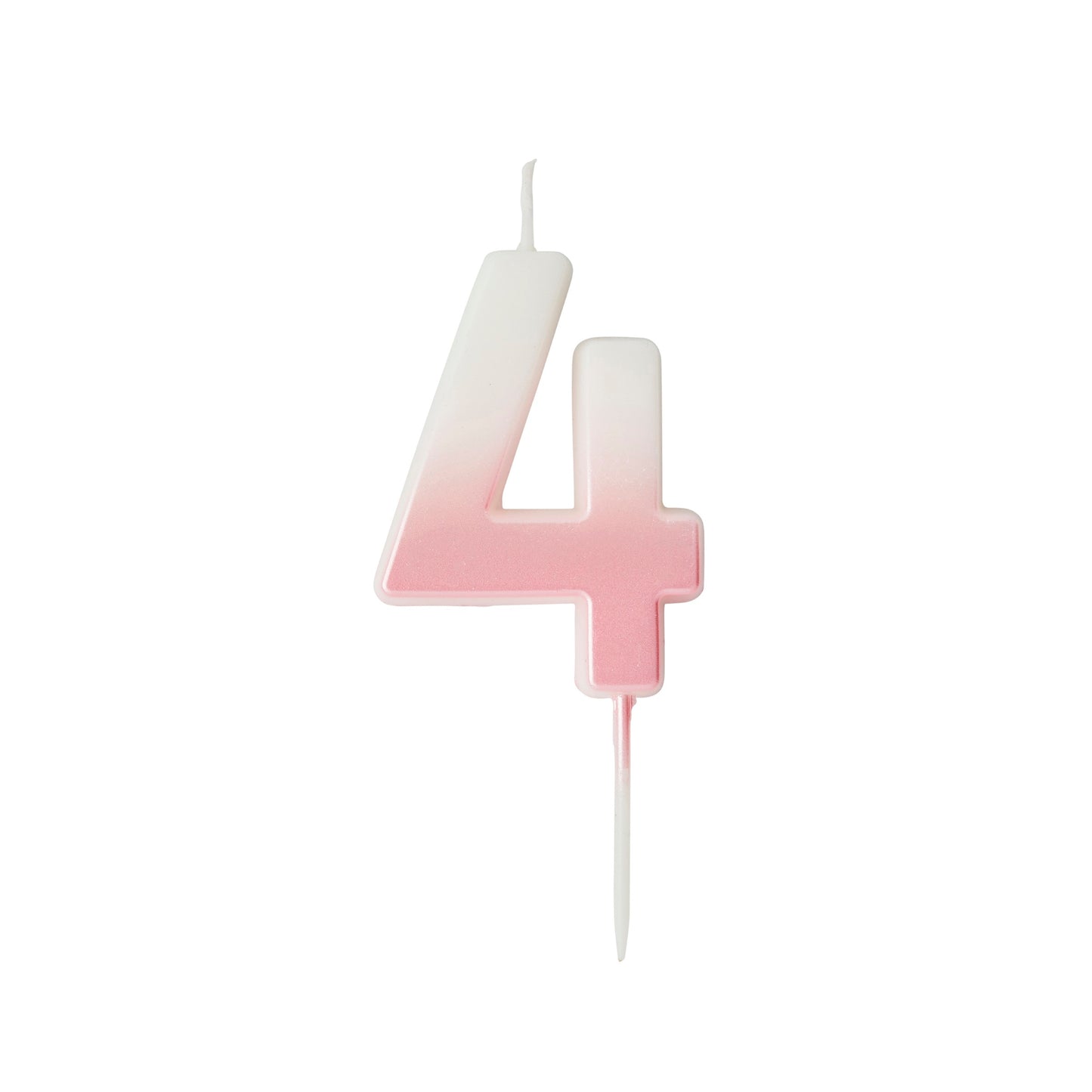 Pink Ombre Number '4' Candle