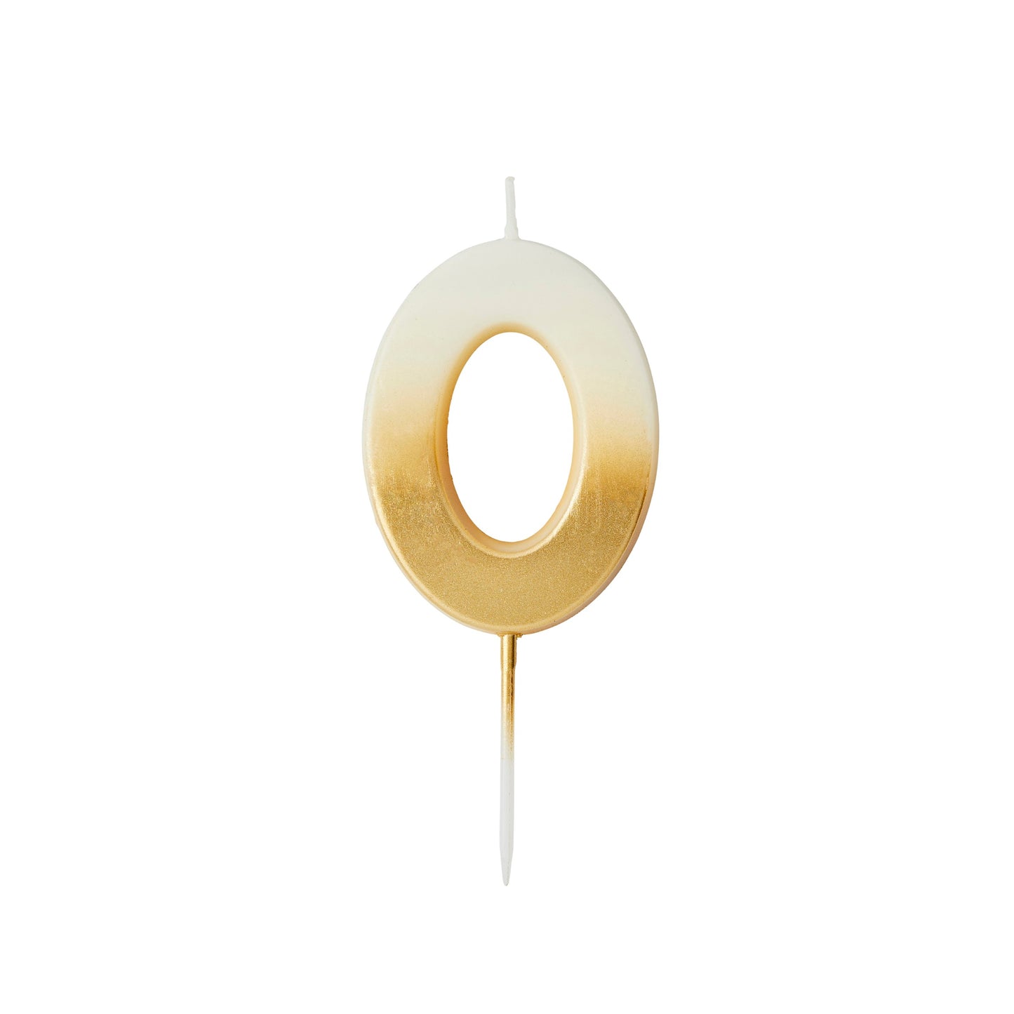 Gold Ombre Number '0' Candle