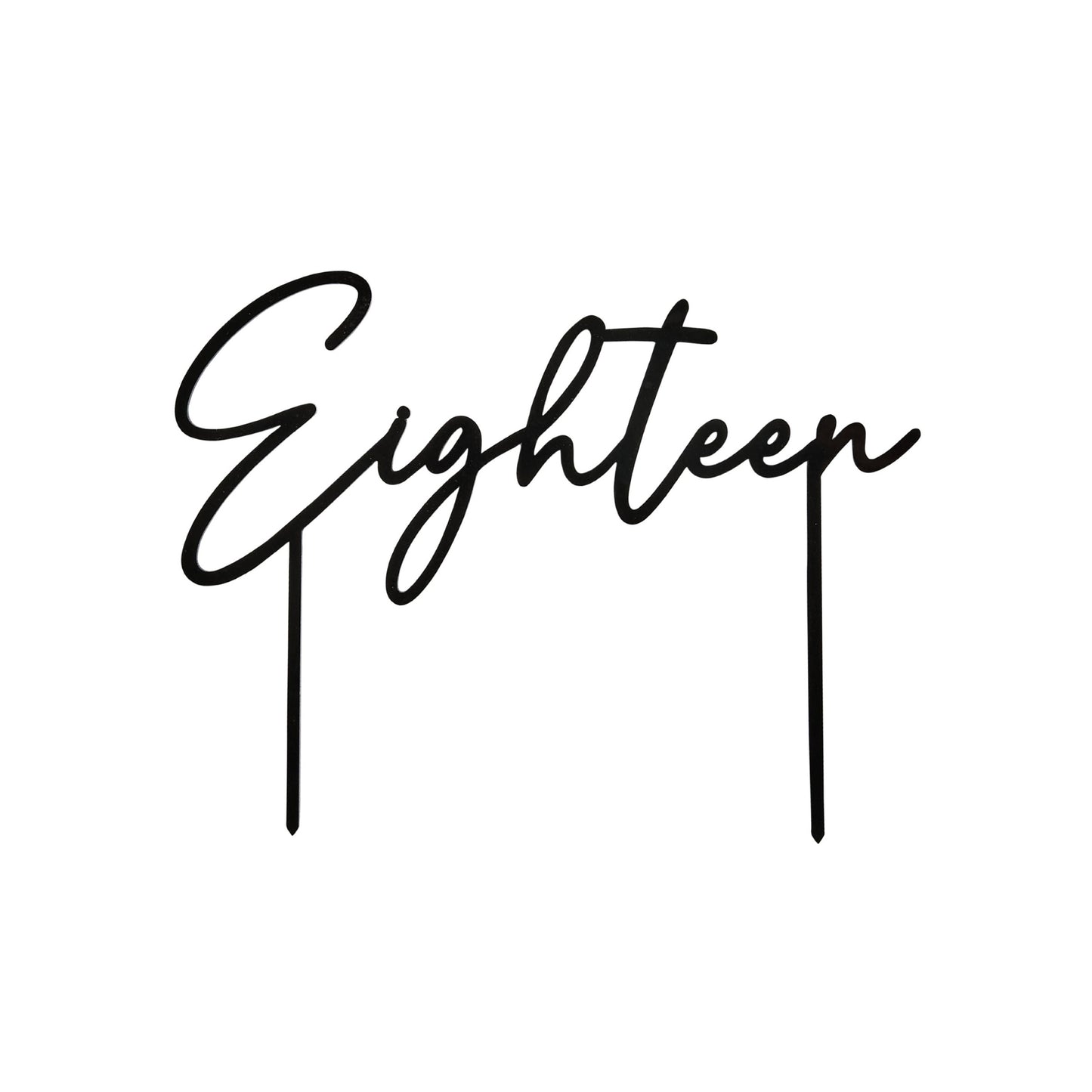 Black 'Eighteen' Acrylic Cake Topper
