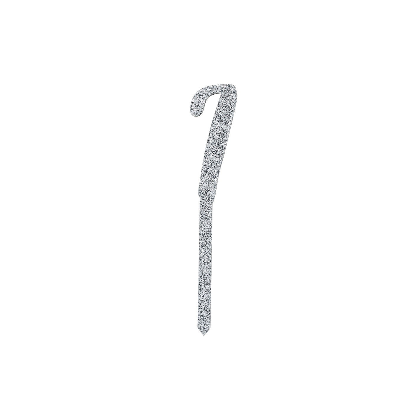 Silver Number '7' Glitter Acrylic Cake Topper